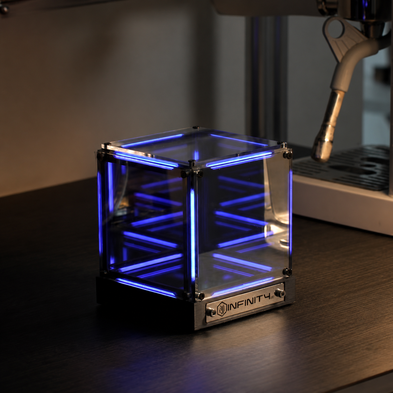 Infinity Mirror Cube LED Night Light – 4D Abyss Mood Lamp, Dimmable Rechargeable Desk Decor
