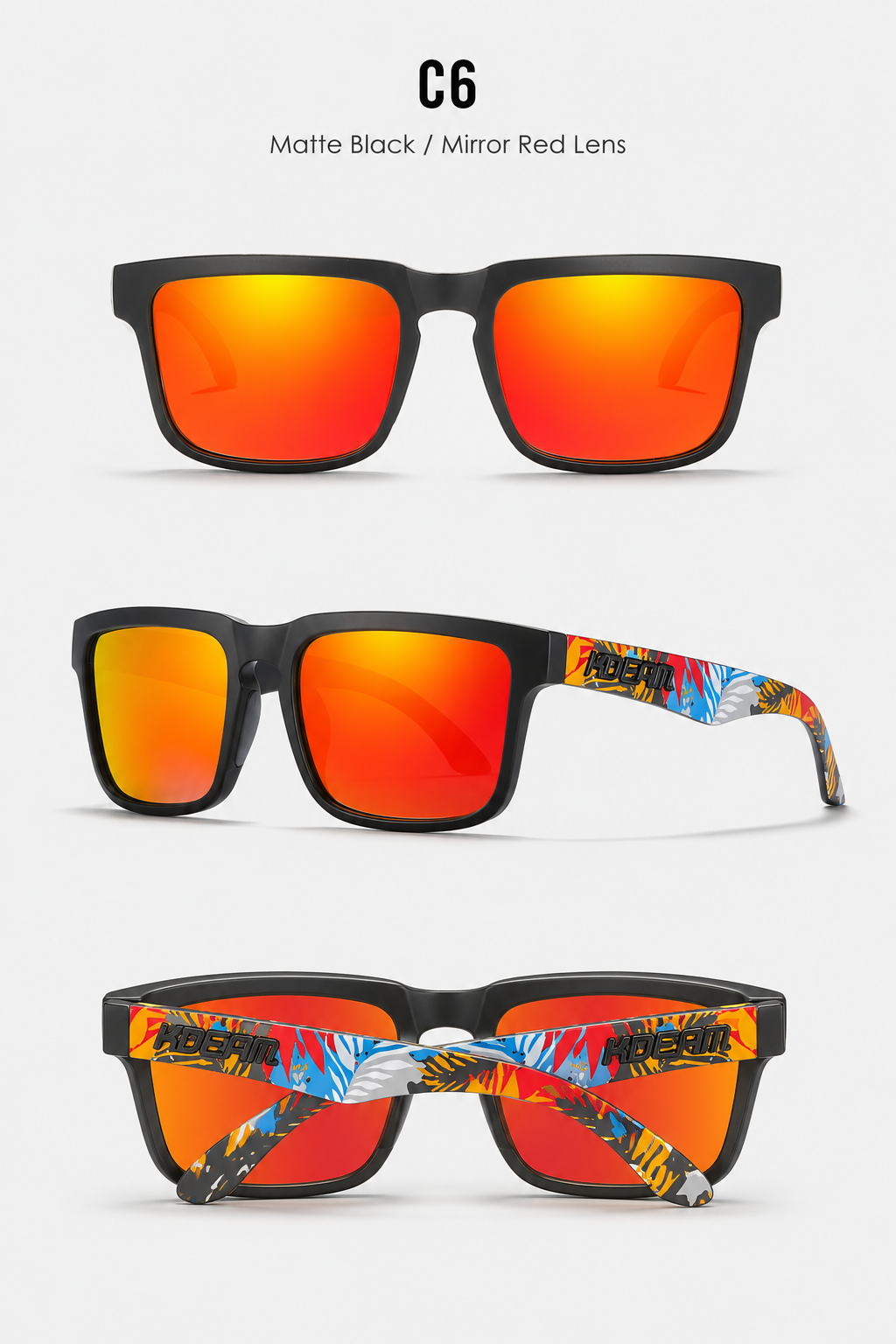 KDEAM Unisex Polarized Anti-Glare Outdoor Sunglasses with UV400 Protection