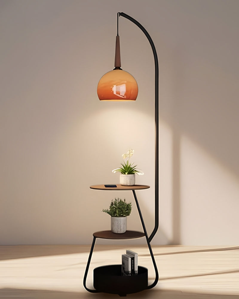 3-stöckige Stehlampe mit Regal