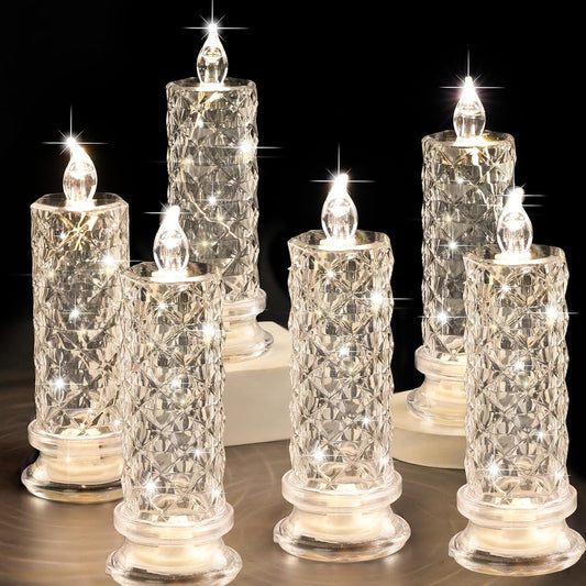 Flameless LED Candles with Christmas Decor