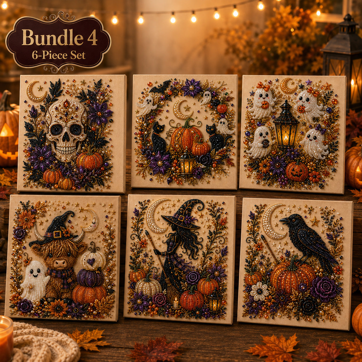💥 Last Day 49% OFF – 👻✨ Halloween Pearl Art DIY Kit – Turn Tiny Pearls into Spooky-Cute Magic
