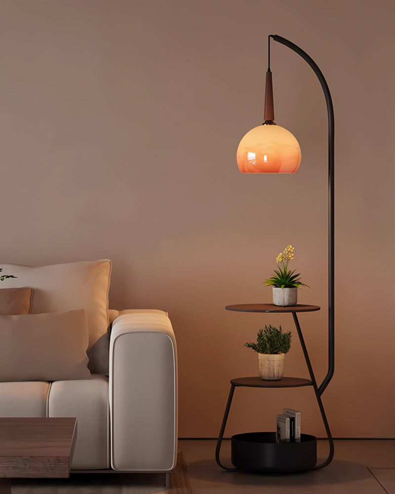 3-stöckige Stehlampe mit Regal
