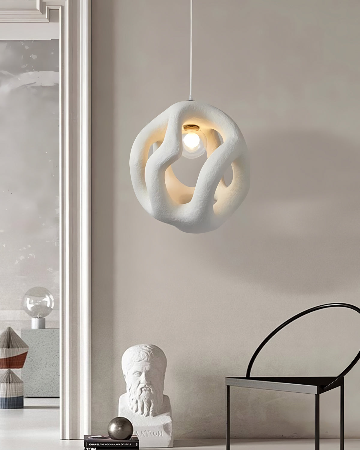 Twisted White Pendant Light