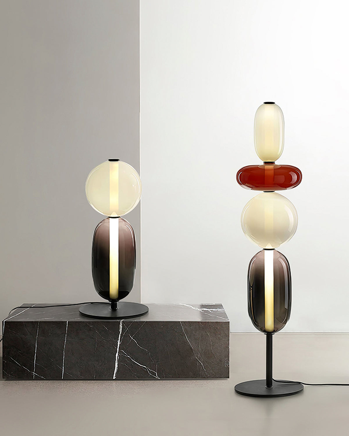 Glass Gourd String Floor Lamp
