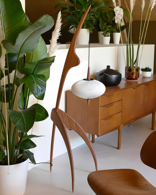 Walnut Vintage Living Room Floor Lamp