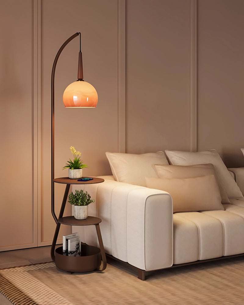 3-stöckige Stehlampe mit Regal