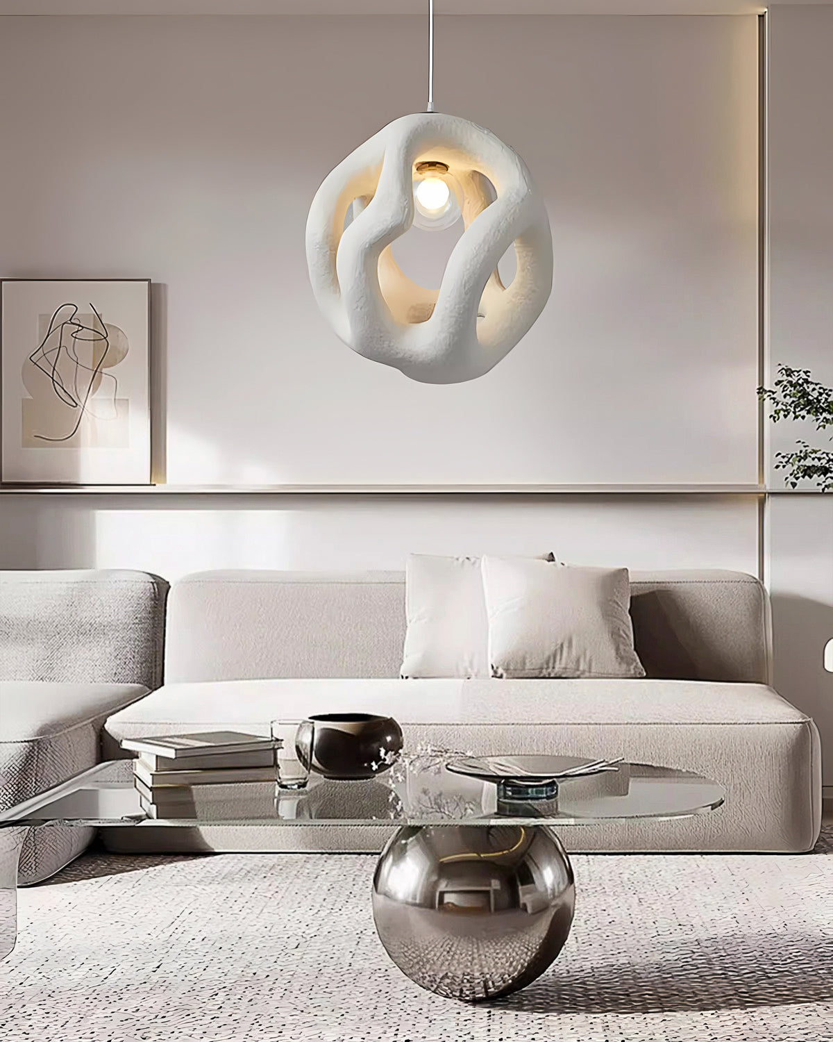 Twisted White Pendant Light
