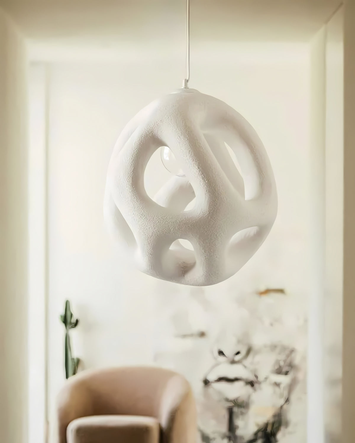 Twisted White Pendant Light