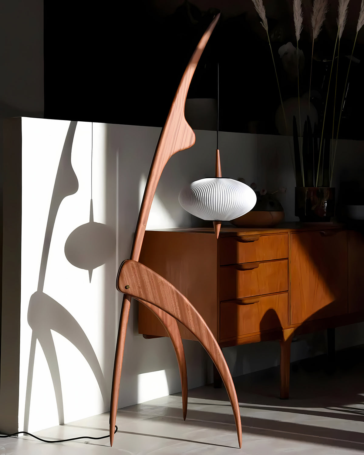 Walnut Vintage Living Room Floor Lamp