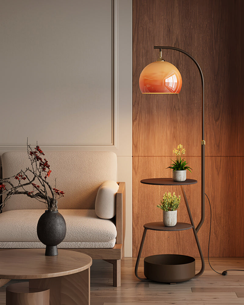 3-stöckige Stehlampe mit Regal