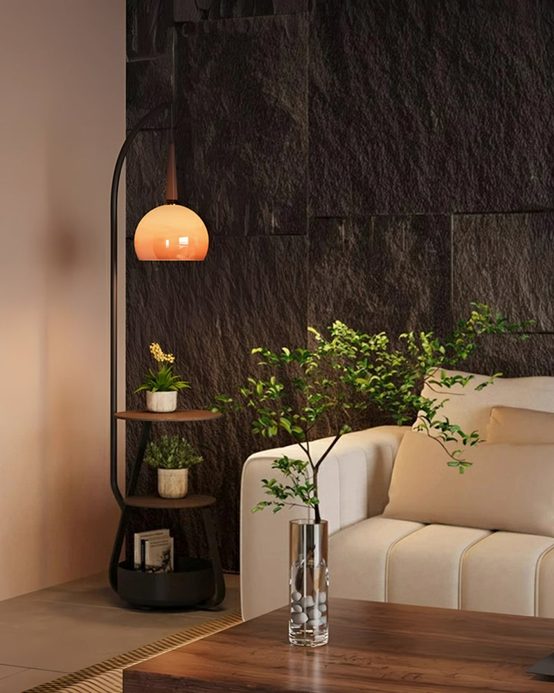 3-stöckige Stehlampe mit Regal