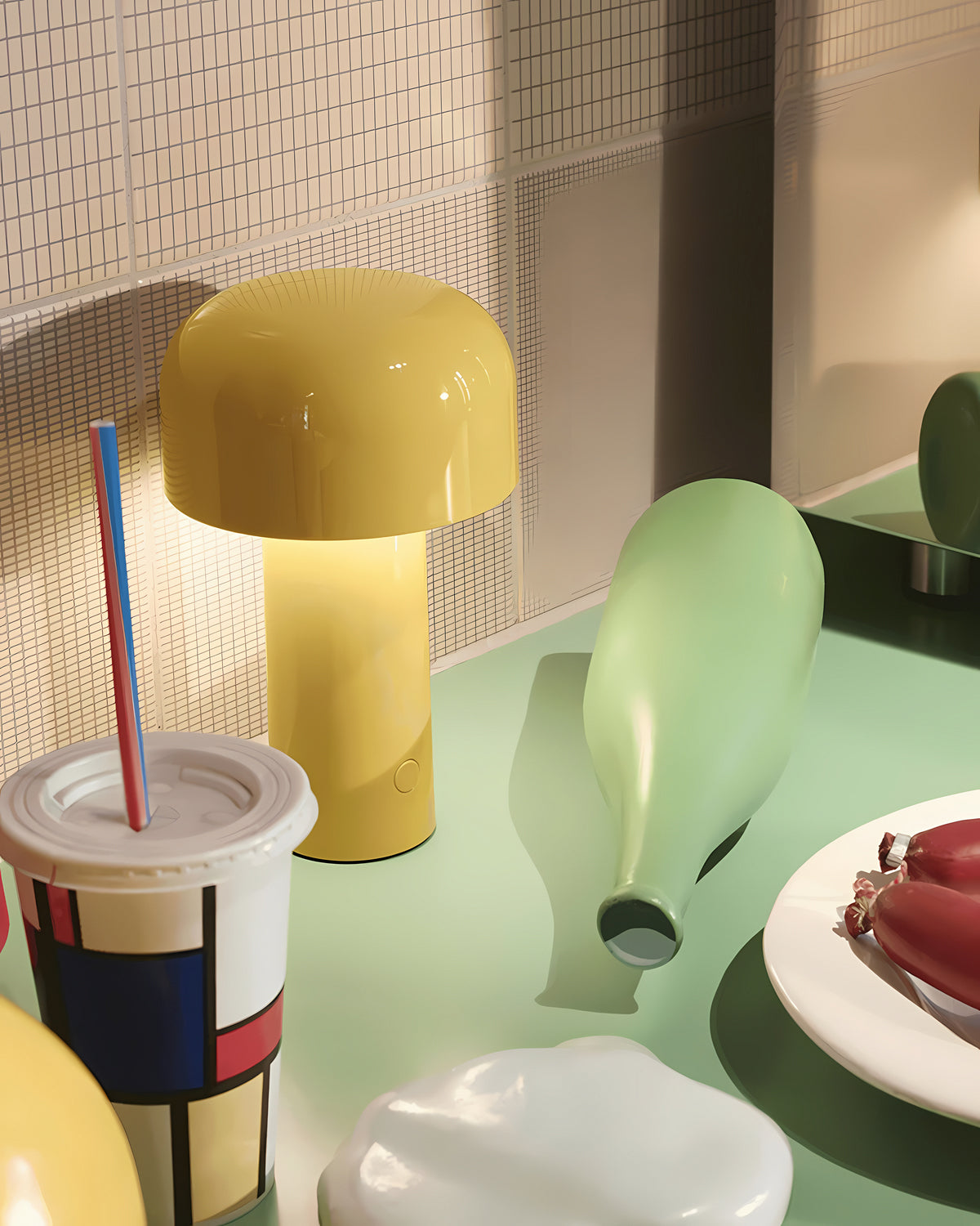 Small mushroom table lamp