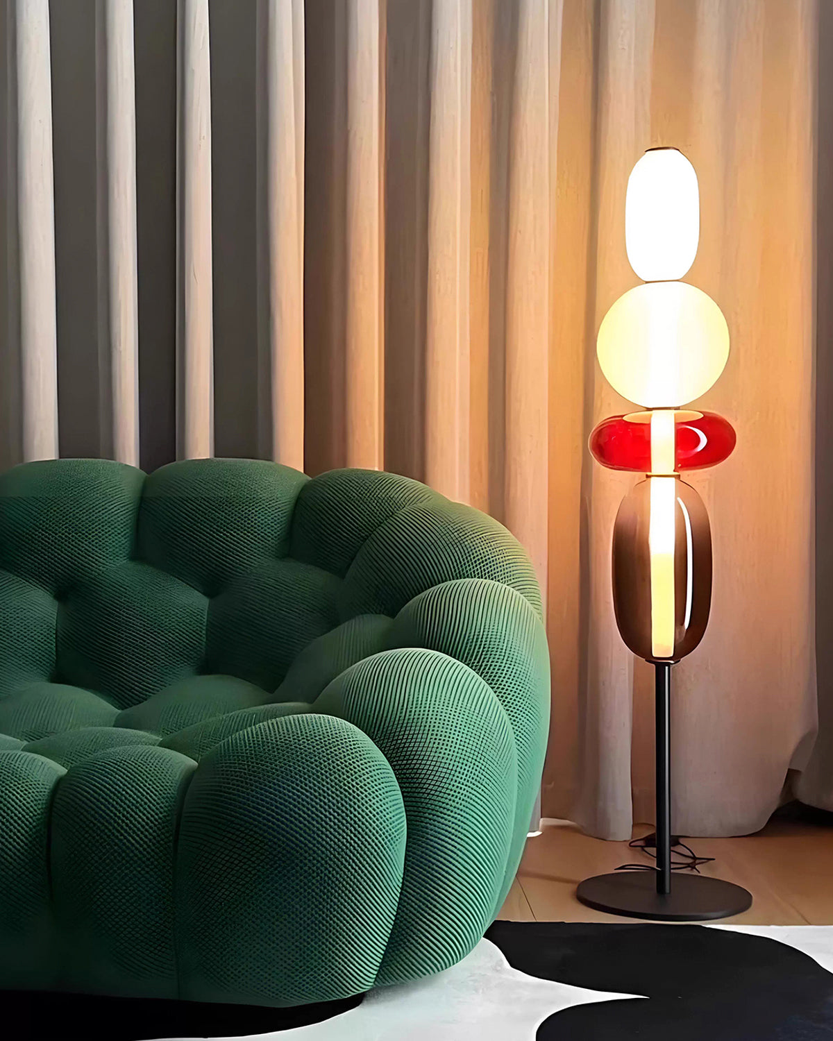Glass Gourd String Floor Lamp
