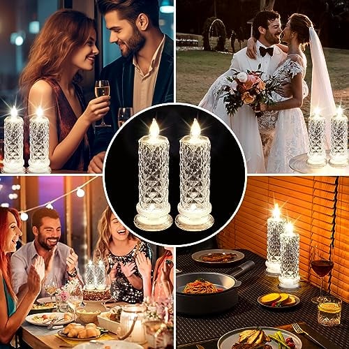 Flameless LED Candles with Christmas Decor