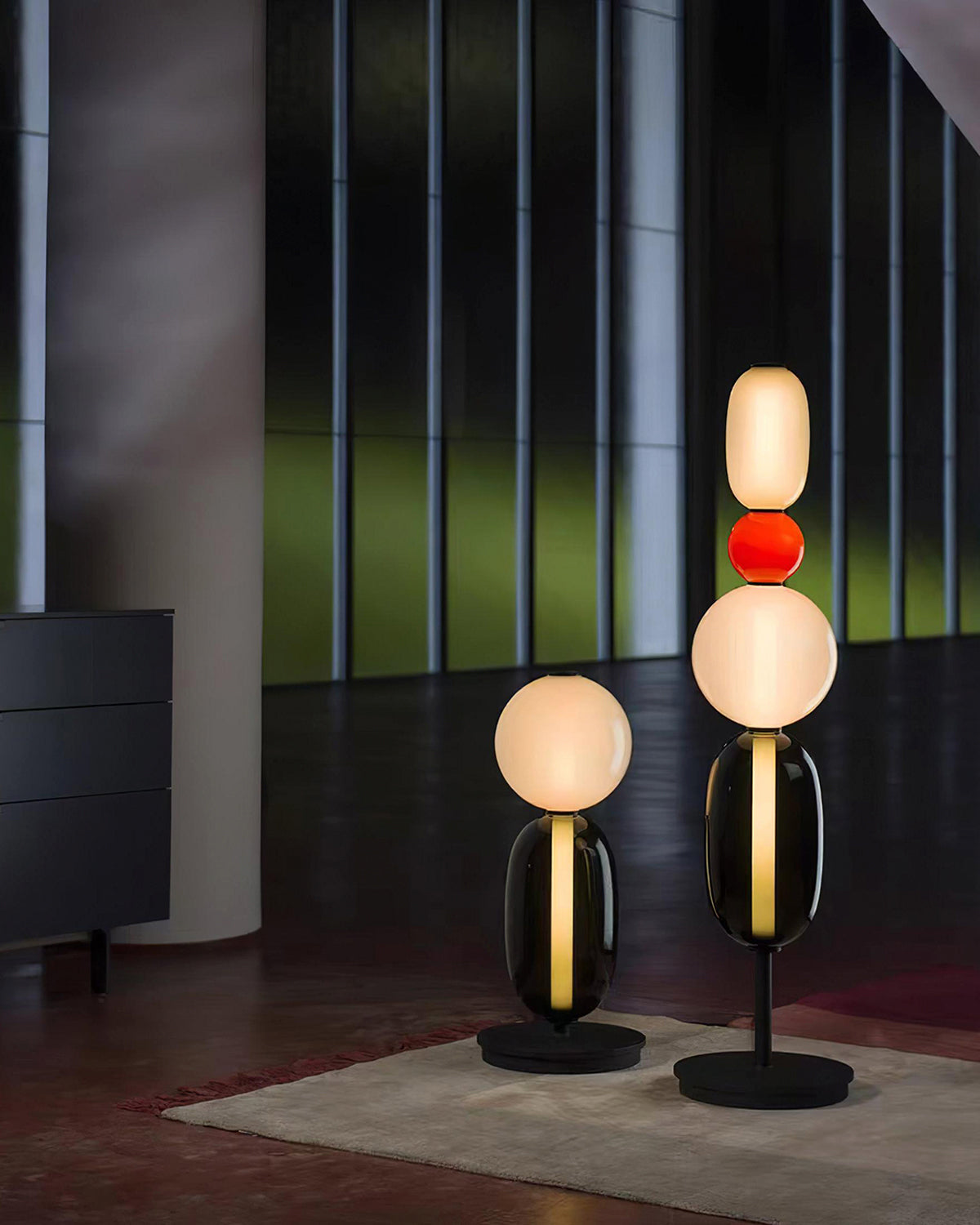 Glass Gourd String Floor Lamp