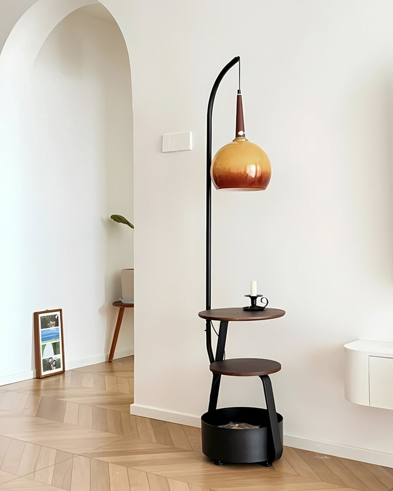 3-stöckige Stehlampe mit Regal