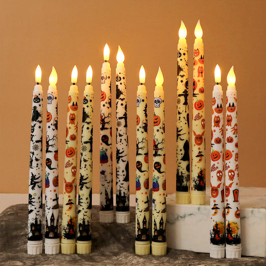 Halloween LED Taper Candles – Flameless Decorative Lights