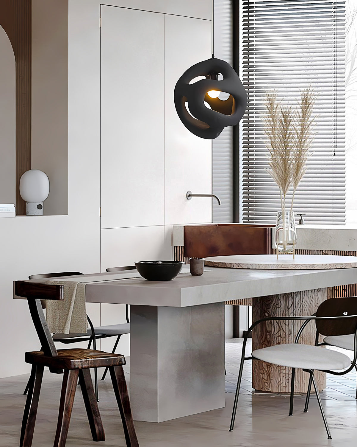 Twisted White Pendant Light