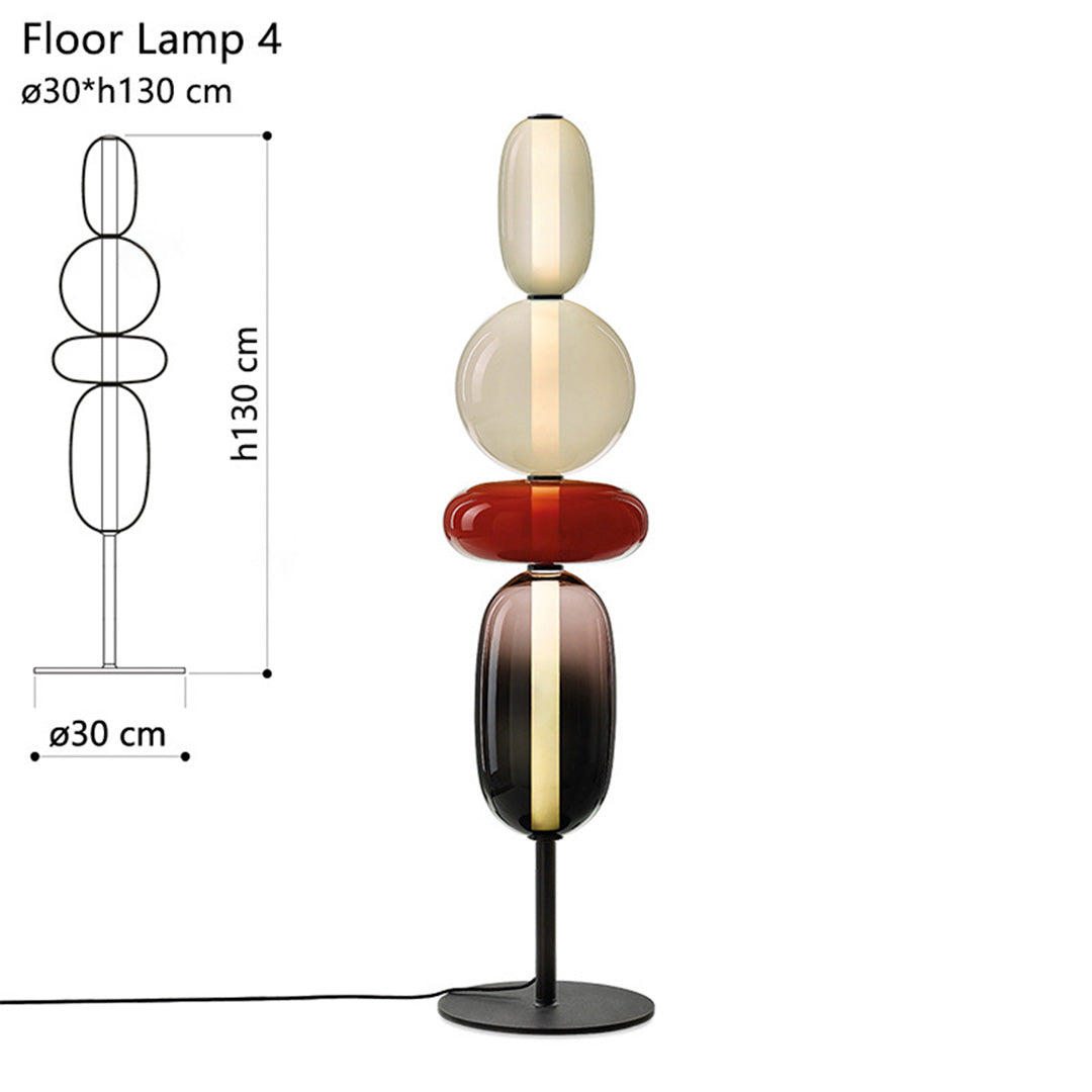 Glass Gourd String Floor Lamp