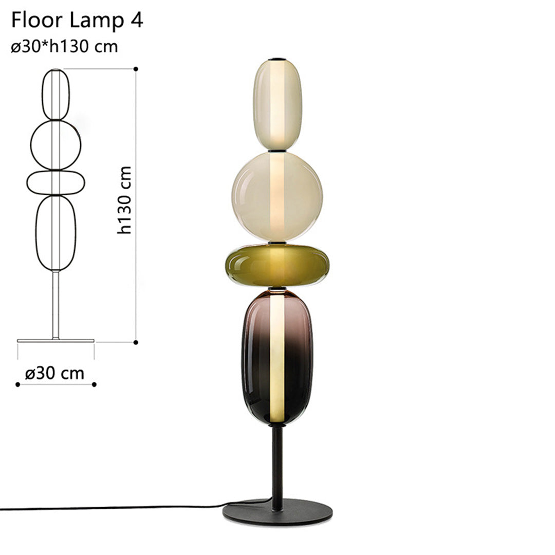 Glass Gourd String Floor Lamp