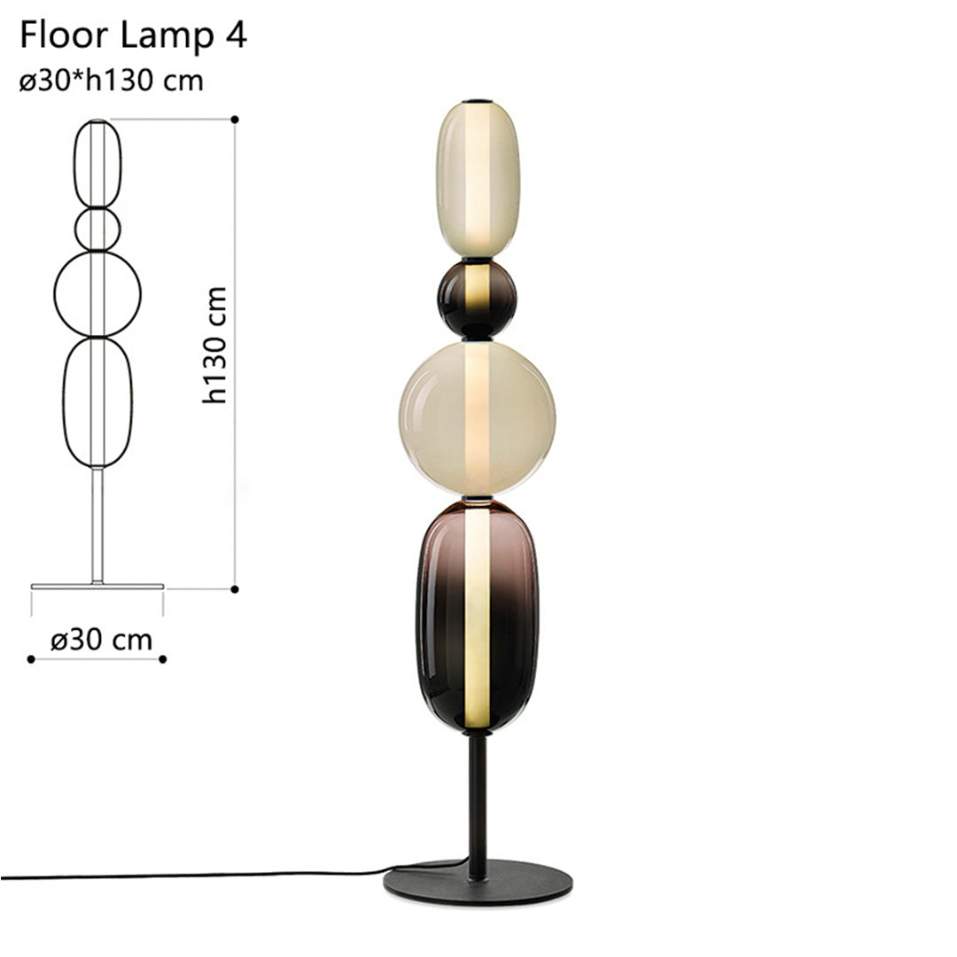 Glass Gourd String Floor Lamp