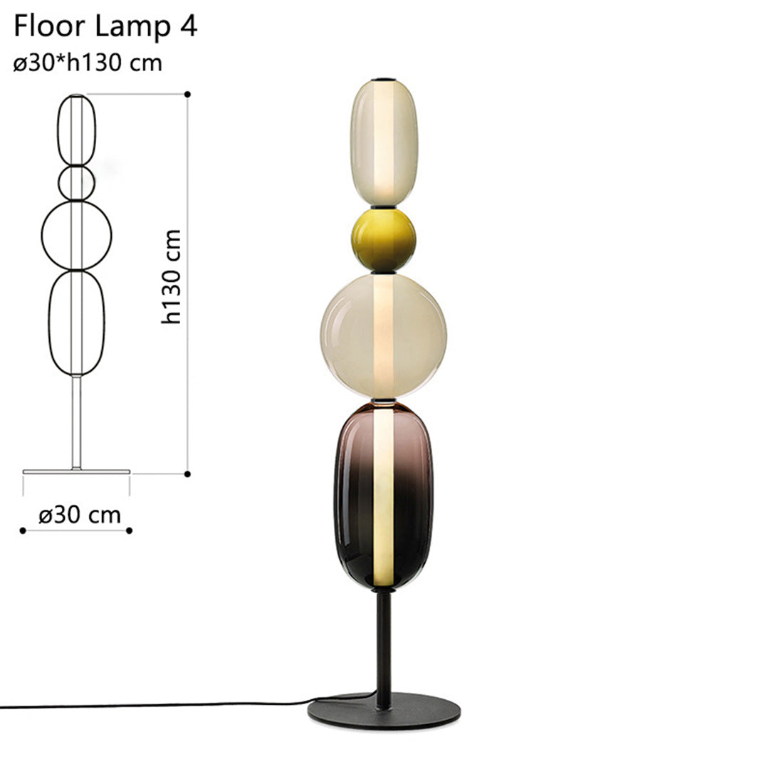 Glass Gourd String Floor Lamp