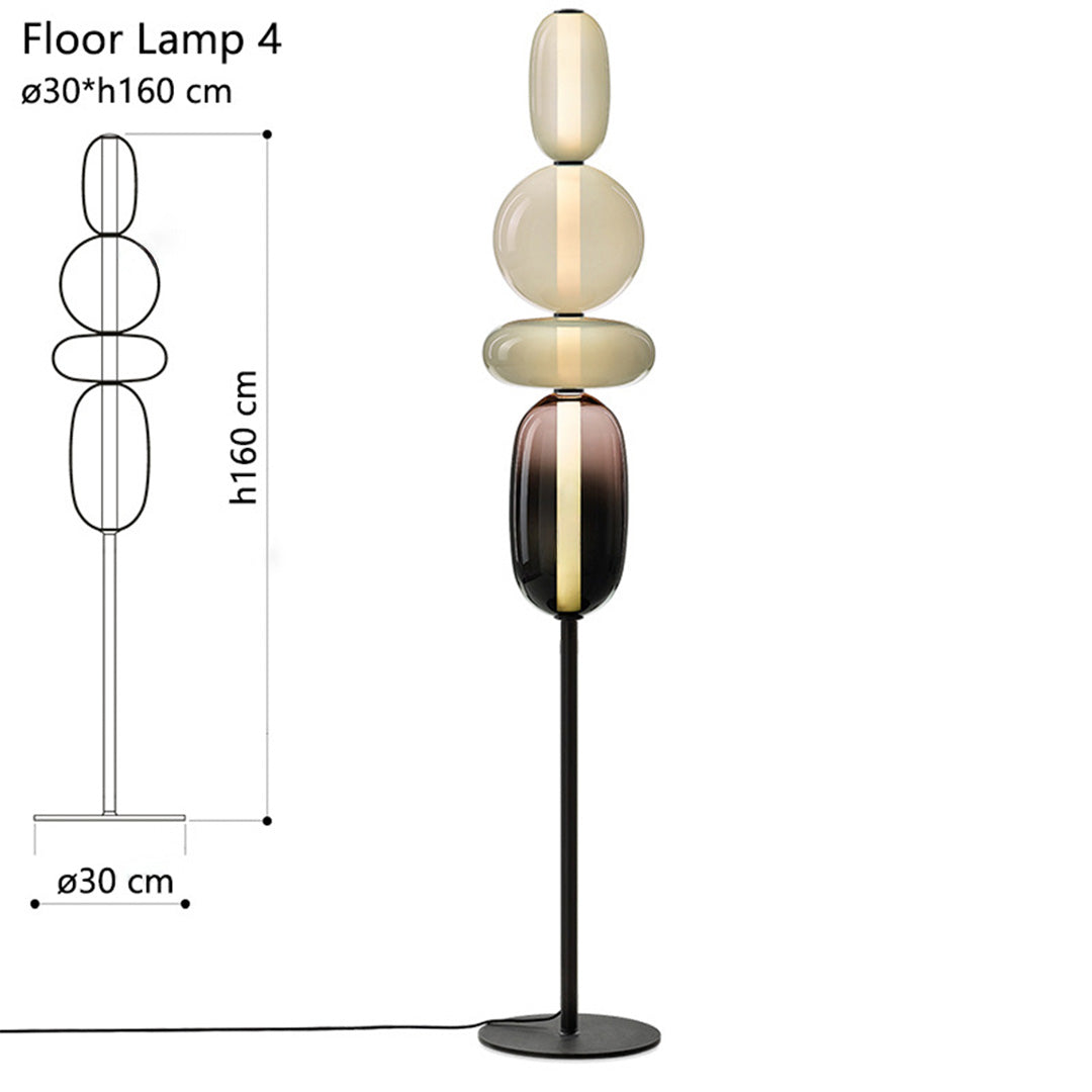 Glass Gourd String Floor Lamp