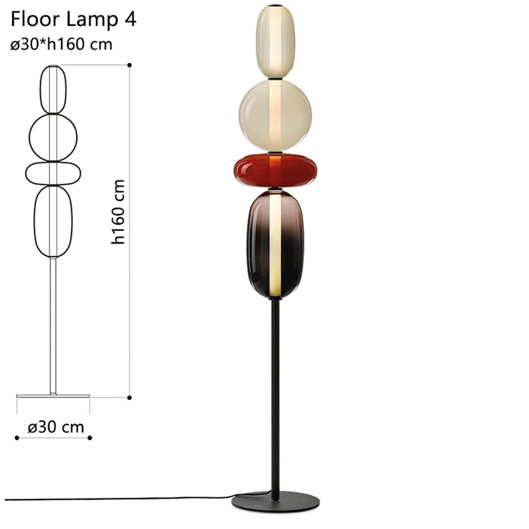 Glass Gourd String Floor Lamp