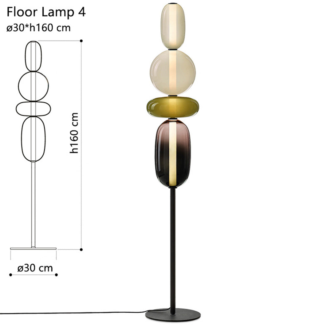 Glass Gourd String Floor Lamp