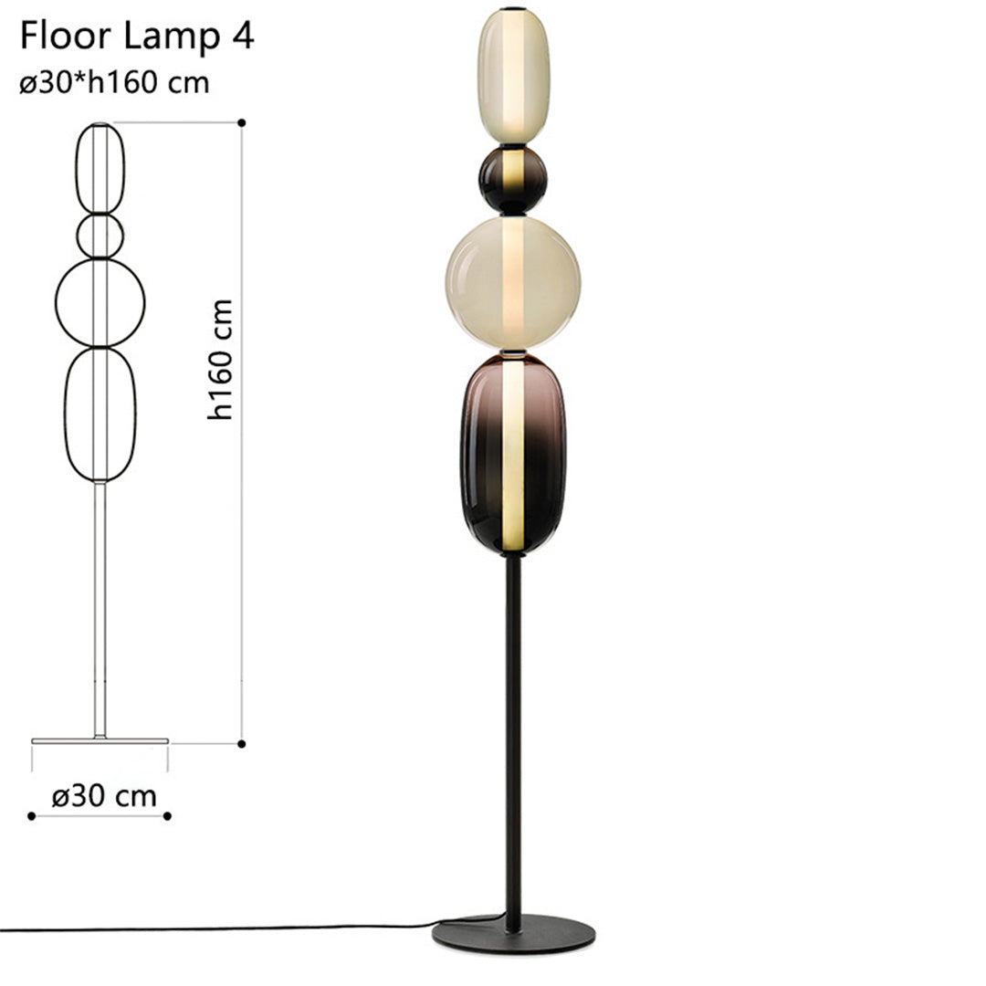 Glass Gourd String Floor Lamp