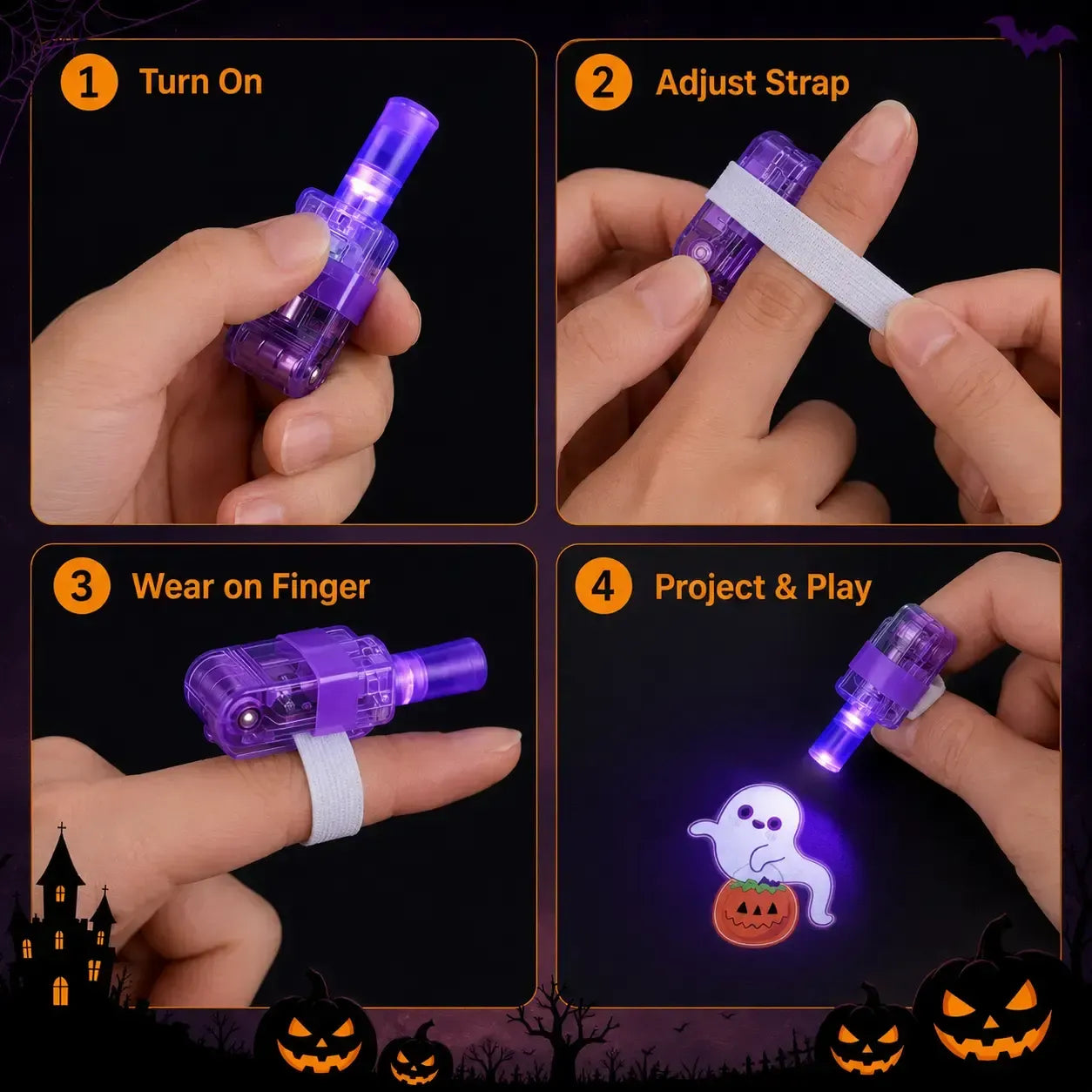 🎃👻Halloween Finger Projection Lights✈✈Free Shipping