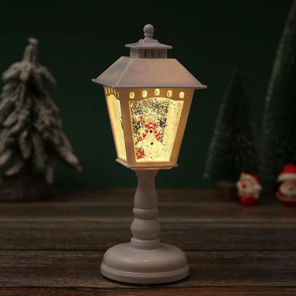 Holiday Tabletop Snow Globe Lantern