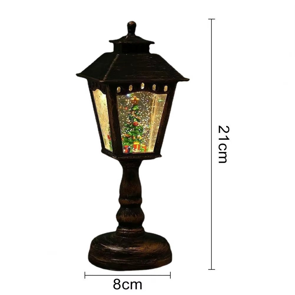 Holiday Tabletop Snow Globe Lantern