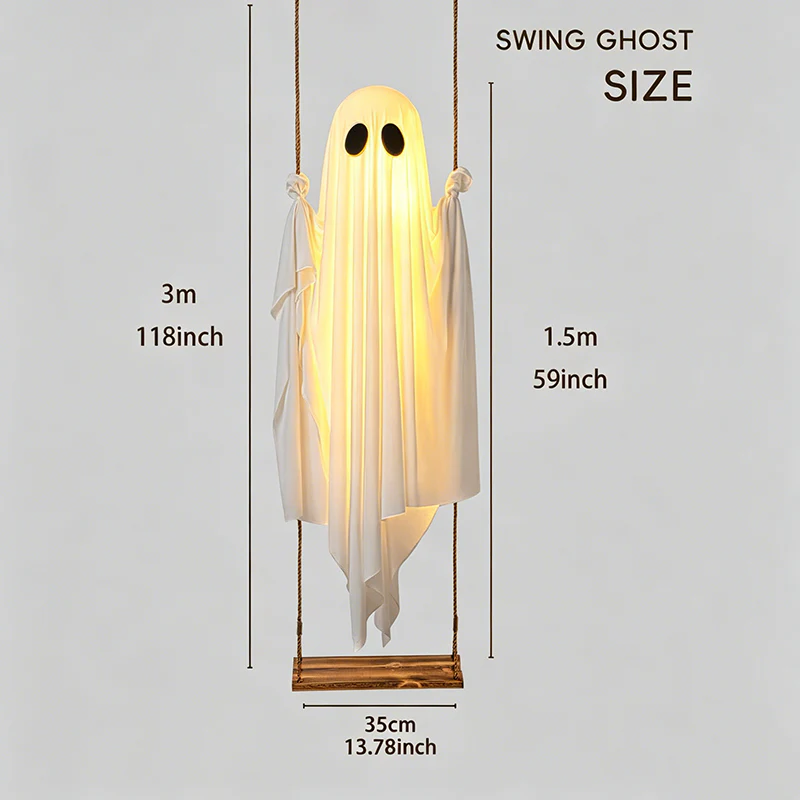 Hanging Ghost Swing Outdoor Halloween Decoration