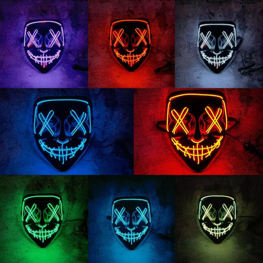 LED Purge Mask – Halloween Glowing Scary Mask