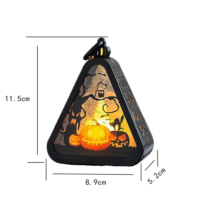 Halloween Pumpkin Lantern Light – Spooky Triangle LED Decoration