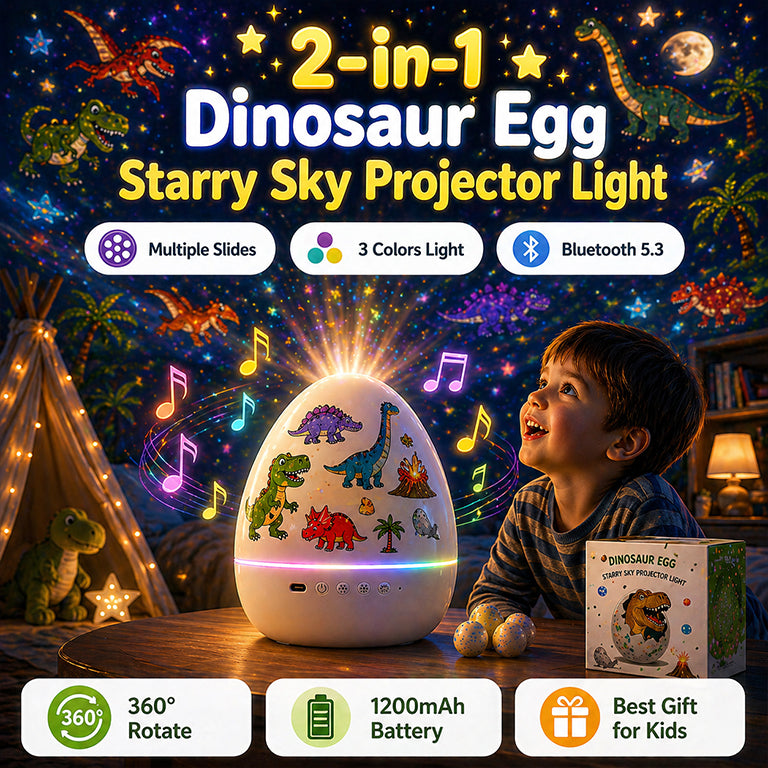 2-in-1 Dinosaur Egg Starry Sky Projector Light