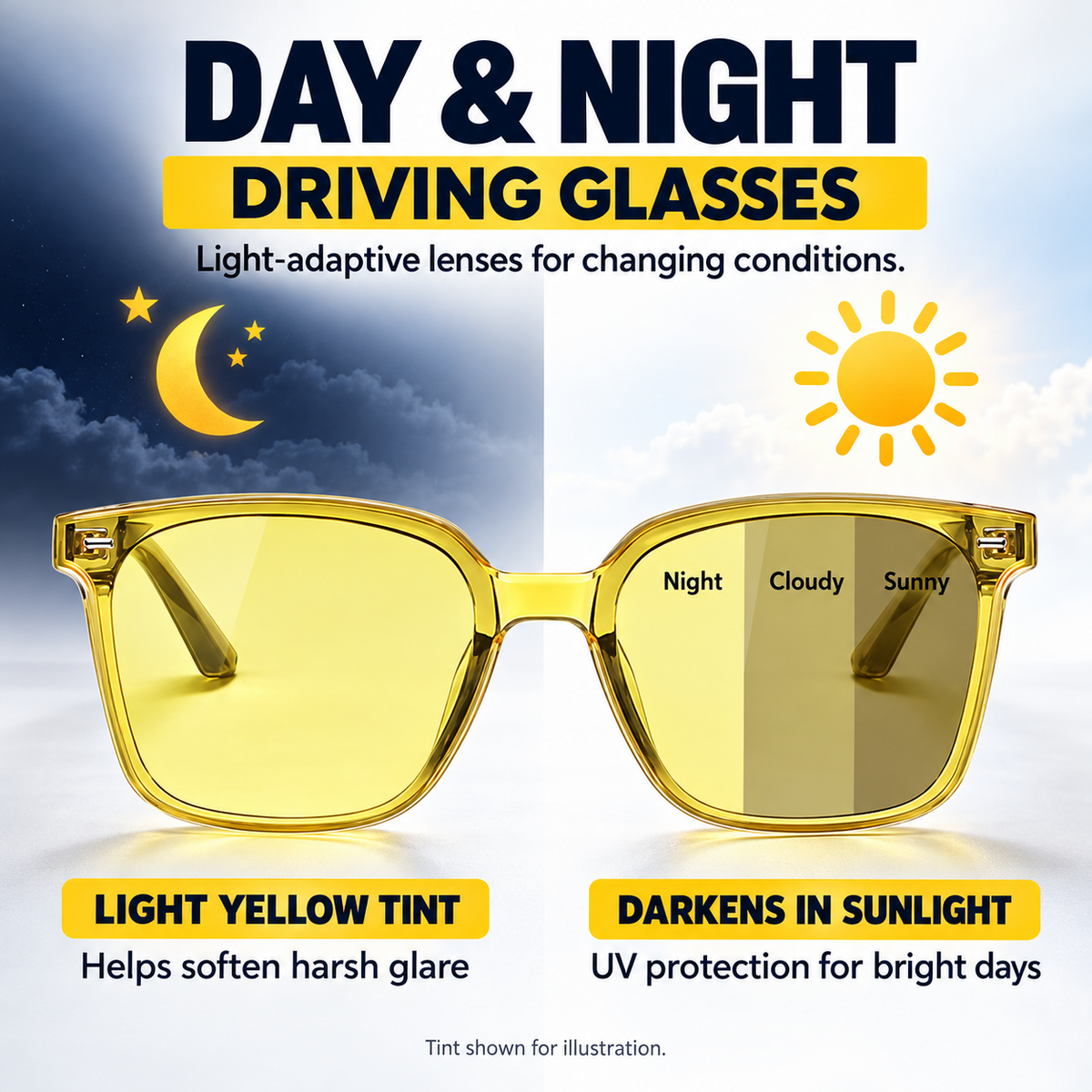 DuskShift Light-Adaptive Day & Night Driving Glasses