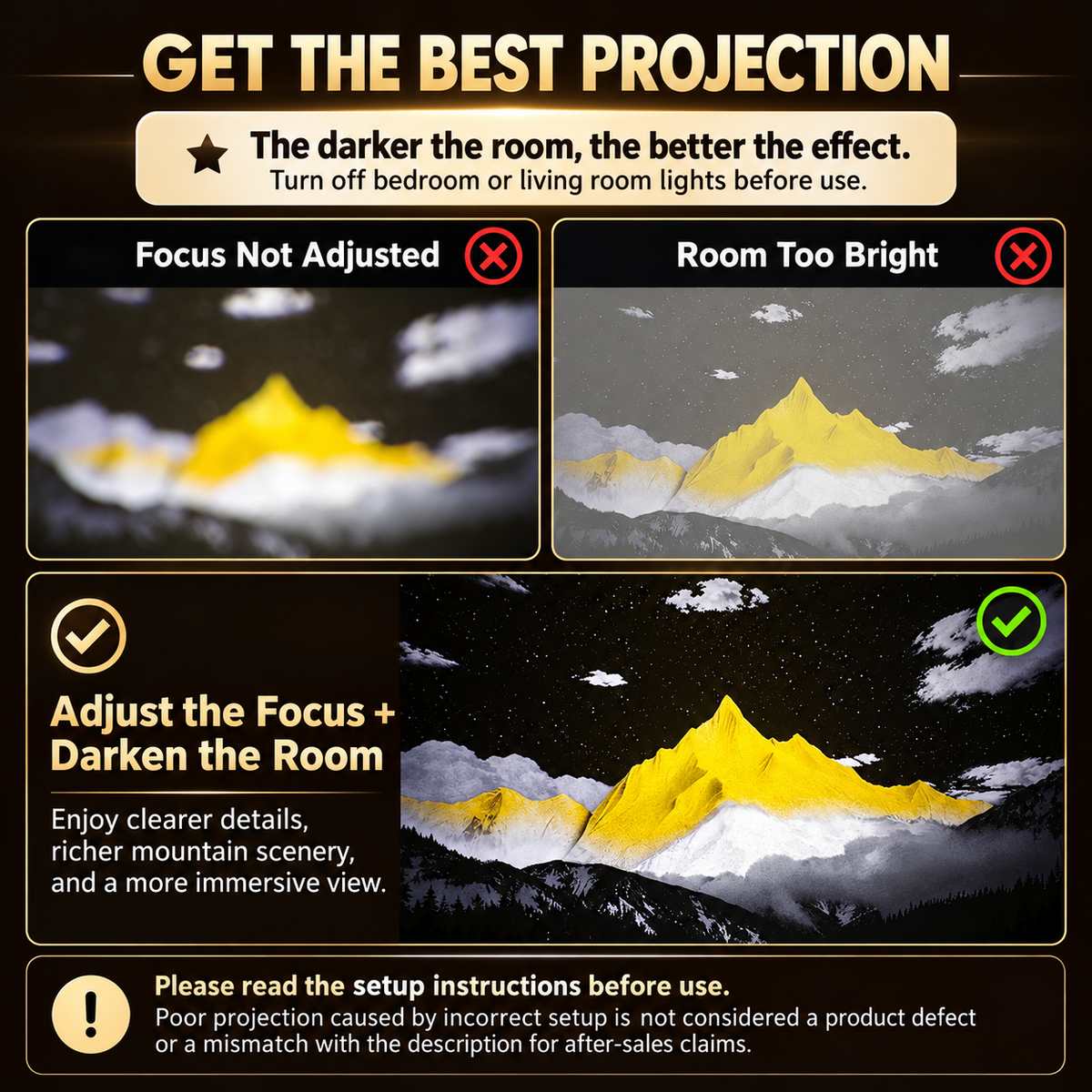 Golden Mountain 3-in-1 Projection & Aroma Lamp