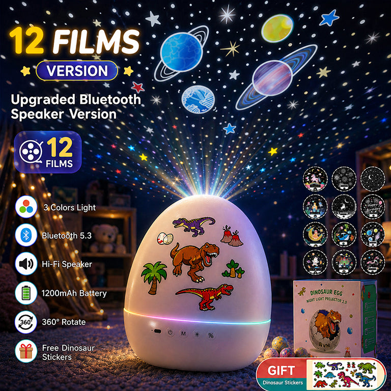 2-in-1 Dinosaur Egg Starry Sky Projector Light