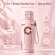 3-in-1 Water Bottle Fan — Spray Mist
