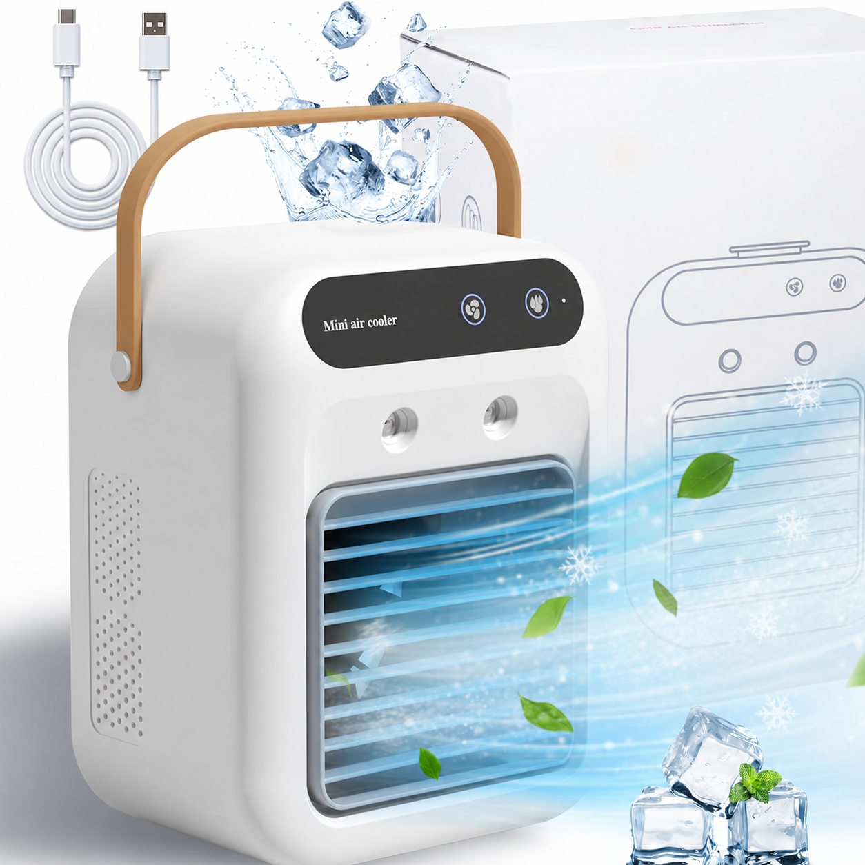 Rechargeable Wireless Mini Mist Cooling Fan