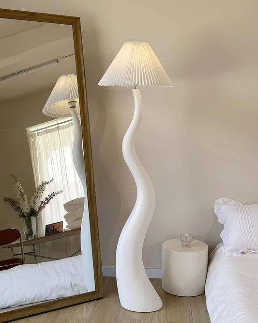Sculptural White Floor Lamp