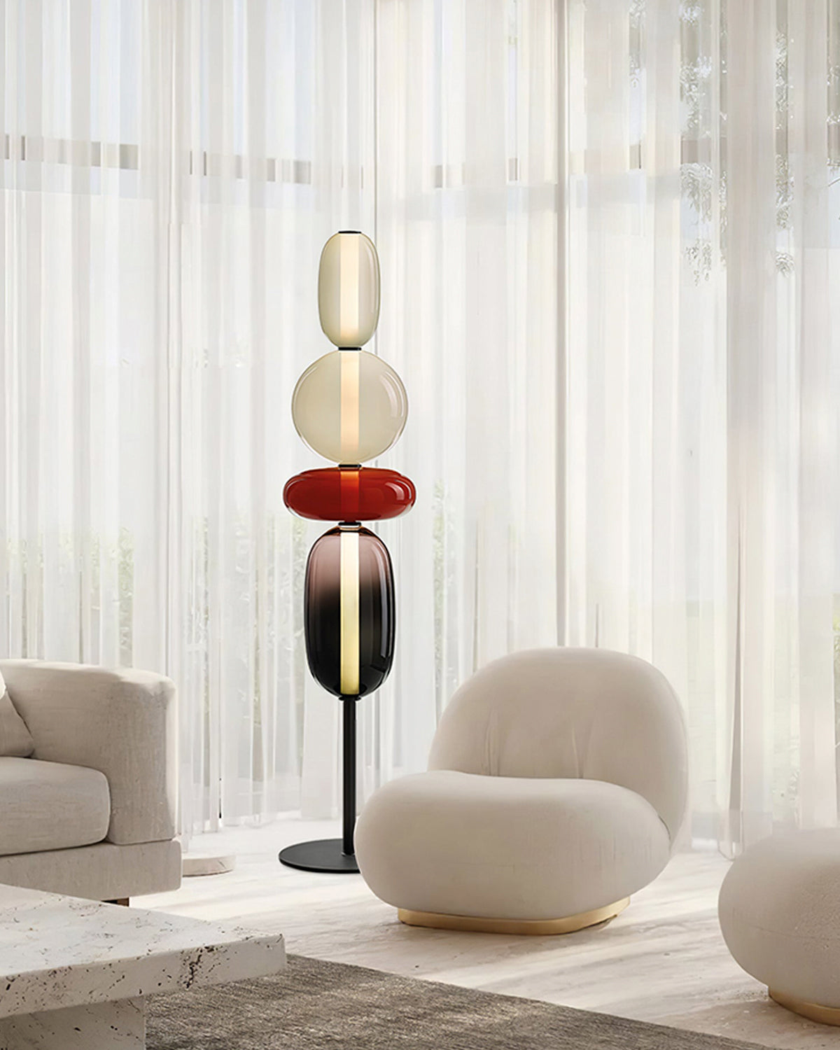 Glass Gourd String Floor Lamp