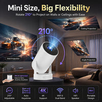 Mini 210° Smart Projector with Extra Large-Screen Display