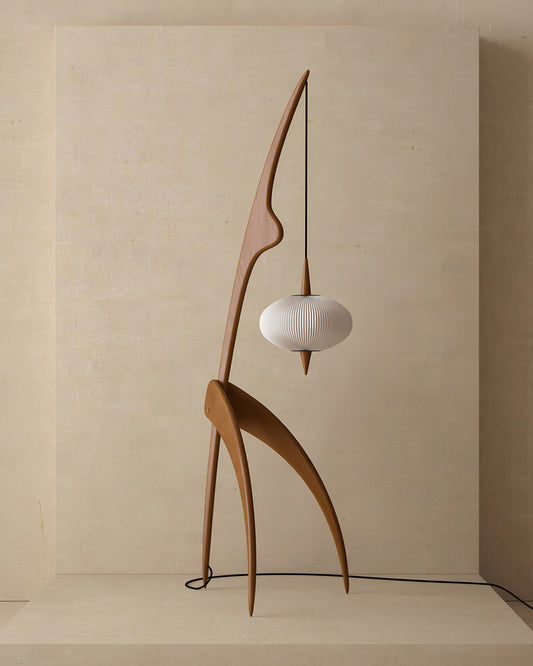 Walnut Vintage Living Room Floor Lamp
