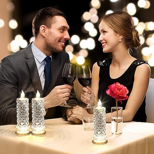 Flameless LED Candles with Christmas Decor