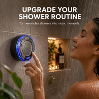 Aquro S3 Ultra – IPX7 Waterproof Shower Speaker with RGB Light & LED Display