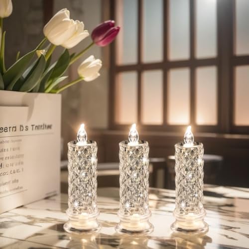 Flameless LED Candles with Christmas Decor