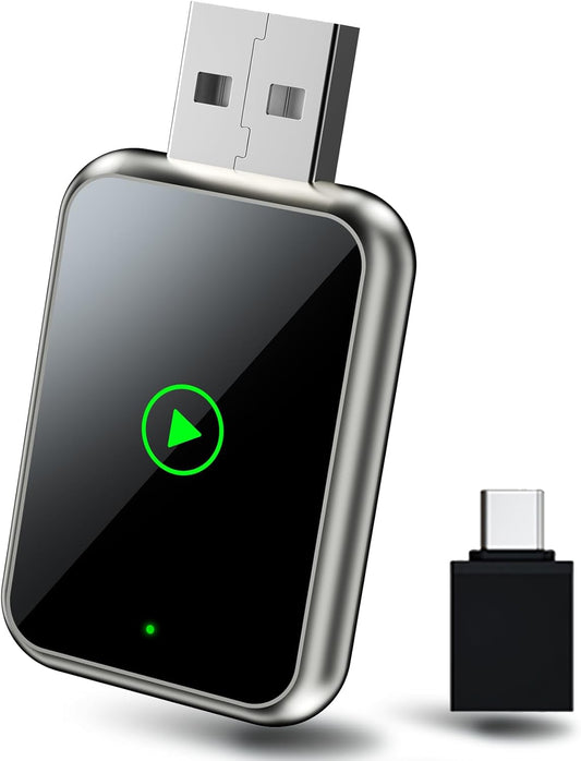 2-in-1 Wireless CarPlay & Android Auto Adapter – Plug & Play